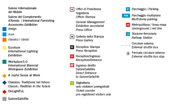 карта павильонов Salone Internazionale Del Mobile iSaloni 2017